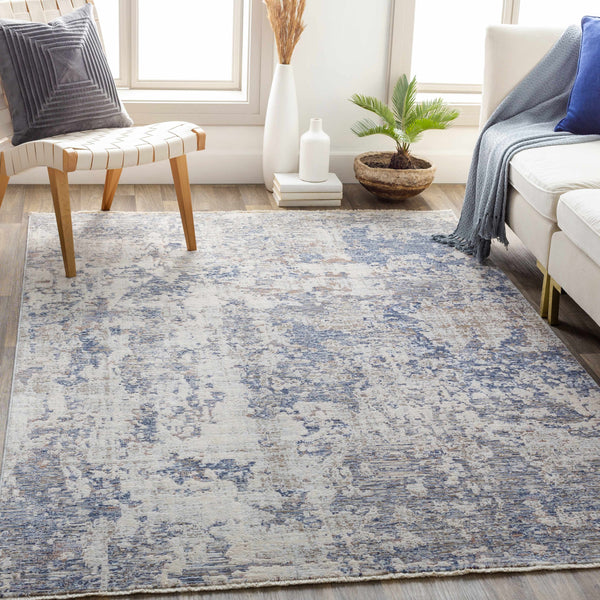 Broxbourne Abstract Denim Viscose Area Rug