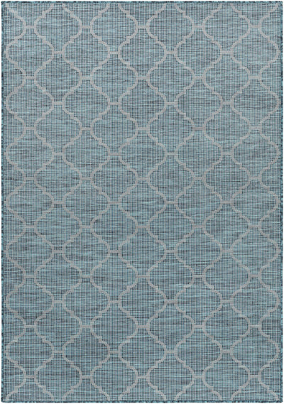 Unique Outdoor Trellis Area Rug, Teal - Clearance