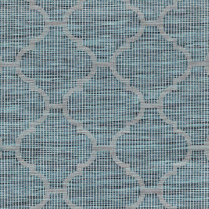 Unique Outdoor Trellis Area Rug, Teal - Clearance