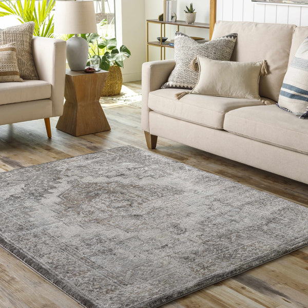 Manaring Charcoal Medallion Area Rug