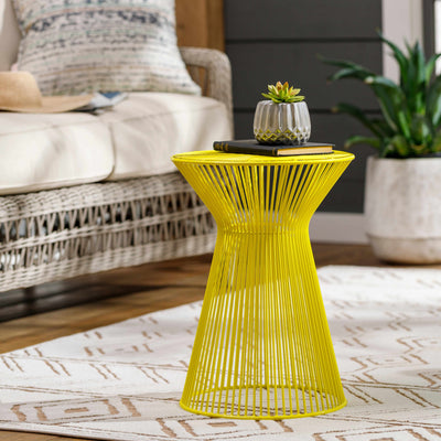 Calauag Yellow Modern Wire Drum End Table