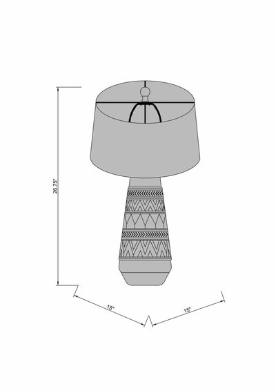 Tan and Cream Resin Lamp with White Linen Table Lamp