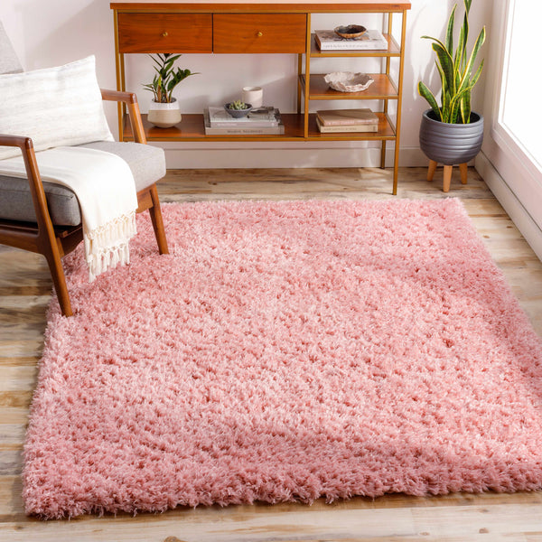 Siari Solid Pink Shag Rug - Clearance