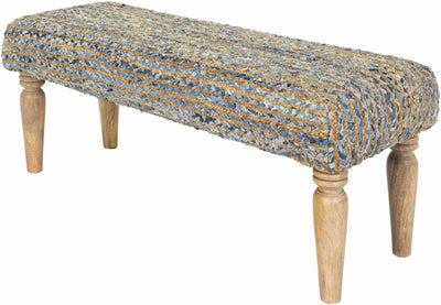 Barongis Blue&Naturak Jute Wood Legs Bench