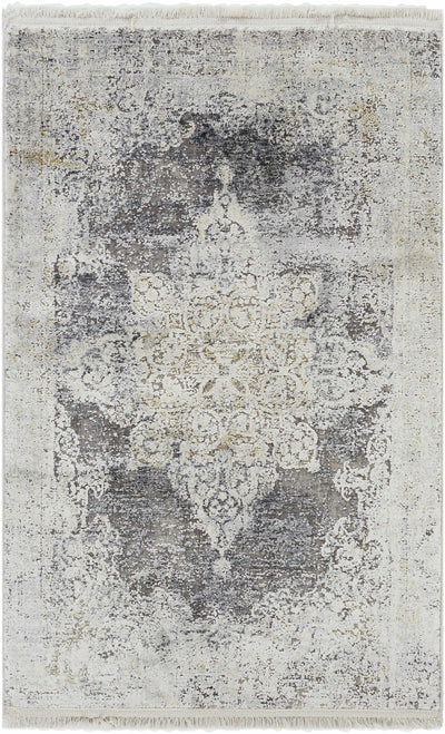 Calion Distressed Charcoal Luxury Area Rug