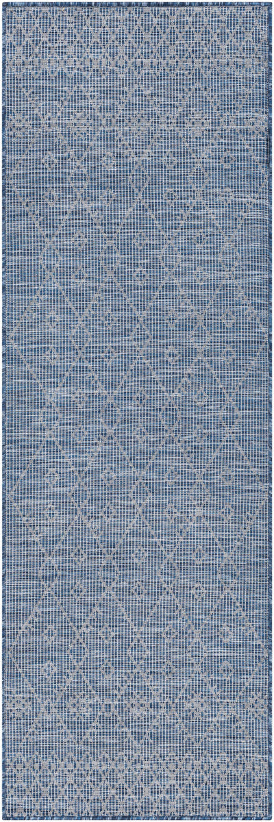 Lorena Blue Flatweave Trellis Area Carpet - Clearance