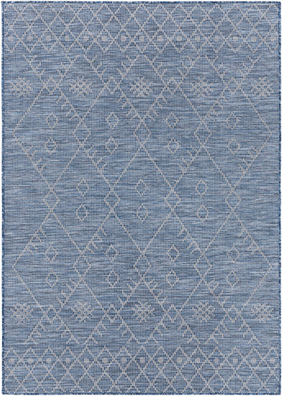 Lorena Blue Flatweave Trellis Area Carpet - Clearance