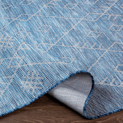 Lorena Blue Flatweave Trellis Area Carpet - Clearance