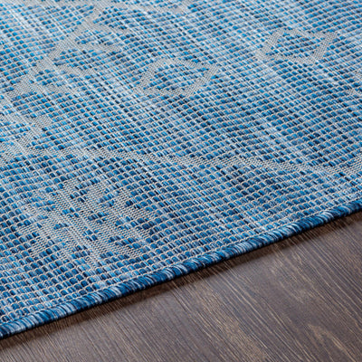 Lorena Blue Flatweave Trellis Area Carpet - Clearance