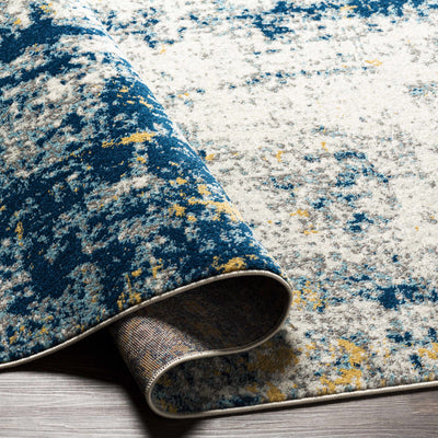 Cloyne Abstract Denim Area Rug - Clearance