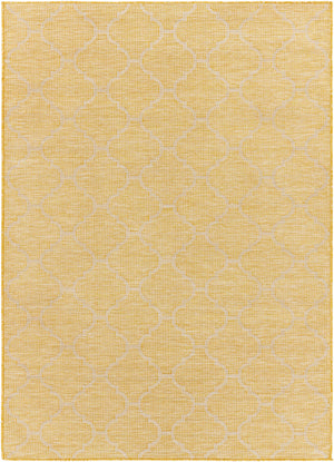 Unique Outdoor Trellis Area Rug, Mustard Yellow - Clearance