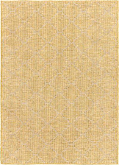 Unique Outdoor Trellis Area Rug, Mustard Yellow - Clearance