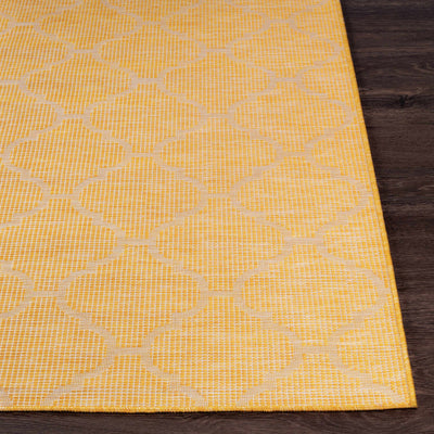 Unique Outdoor Trellis Area Rug, Mustard Yellow - Clearance