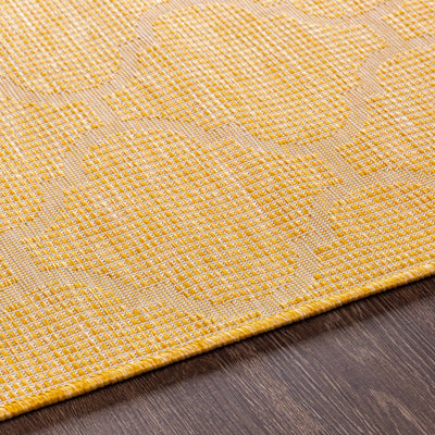 Unique Outdoor Trellis Area Rug, Mustard Yellow - Clearance