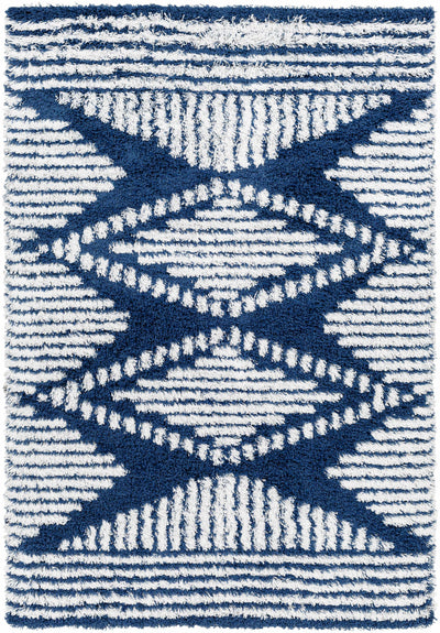 Conor Navy Blue Shag Area Rug