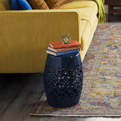 Navy Blue Ceramic Stool