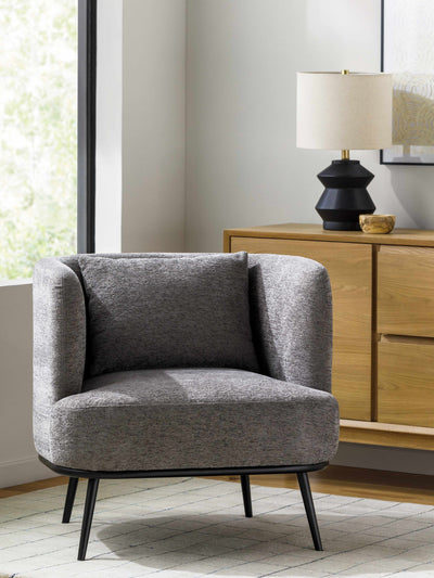 Courtisols Modern Curved Gray Accent Chair