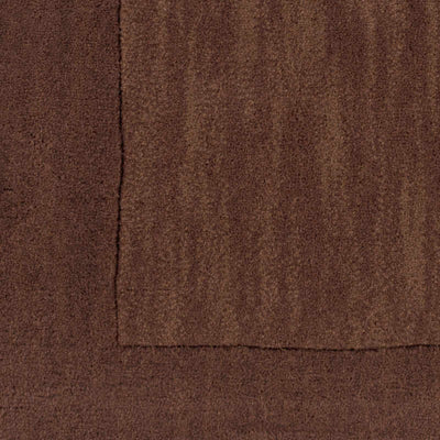 Bordered Solid Brown Wool Rug