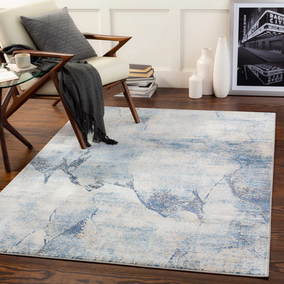 Creighton Blue Marble Rug