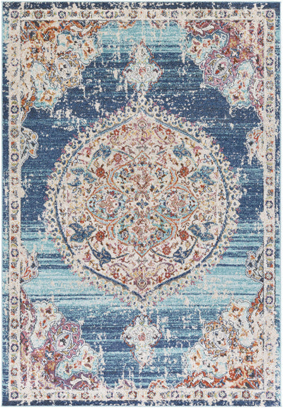 Crymych 8x10 Traditional Blue Rug - Clearance