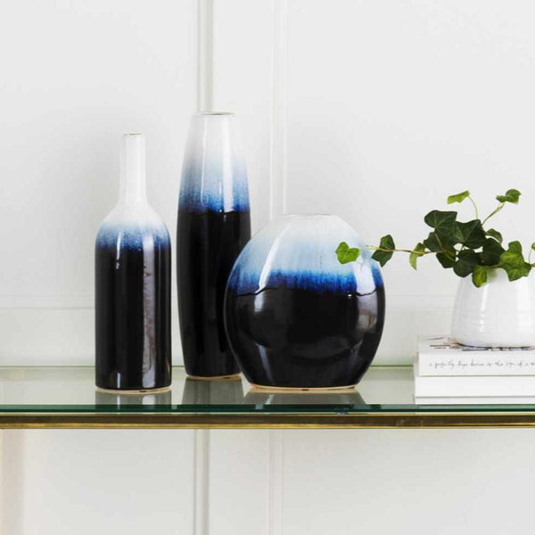 Pitfour Blue White Ceramic Vase Set