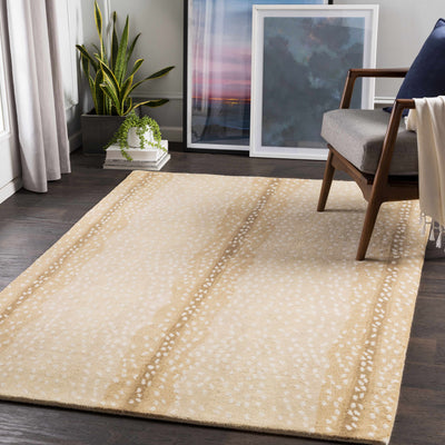 Curdworth Fawn Deer Printed Wool Rug