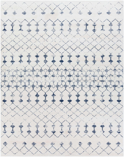 Cowaramup 7x9 White/Blue Trellis Rug - Clearance