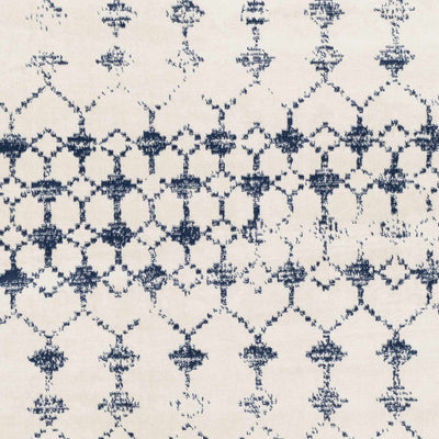 Cowaramup 7x9 White/Blue Trellis Rug - Clearance