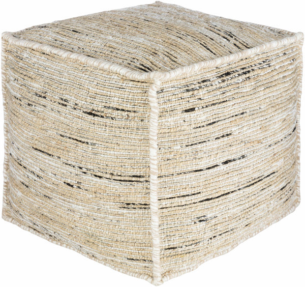 Deckers Rustic Striped Rectangular Pouf