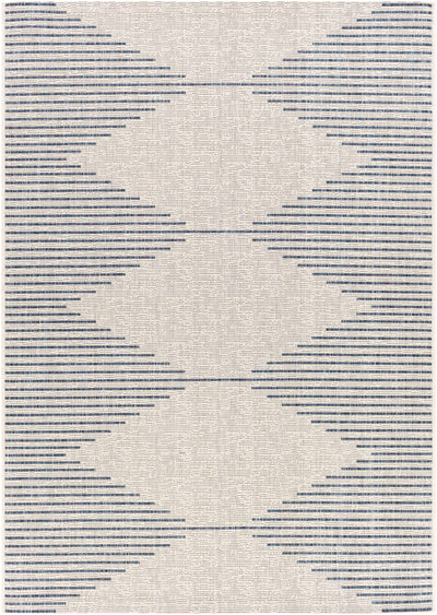 Stephan Blue & Cream Outdoor Rug