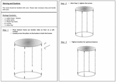 Duka Wood Top Metal Round End Table