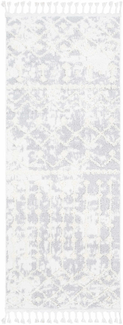 Dolo Embossed Cream&Gray Area Rug with Tassels - Clearance