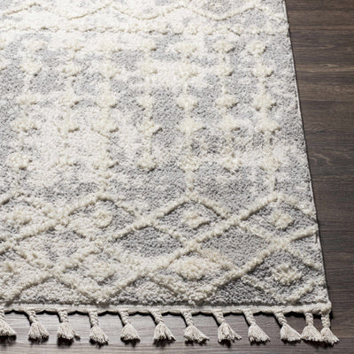 Dolo Embossed Cream&Gray Area Rug with Tassels - Clearance