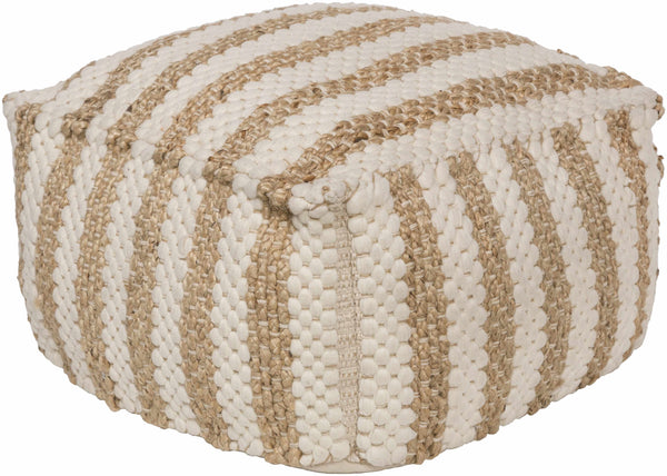 Drift Gray Chevron Pouf