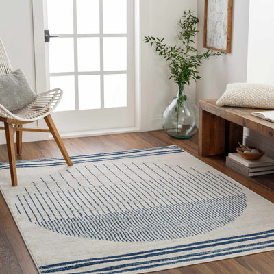 Angus Blue&White Geometric Area Rug