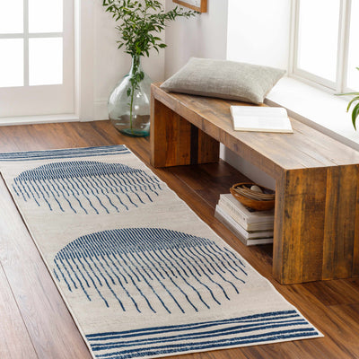 Angus Blue&White Geometric Area Rug