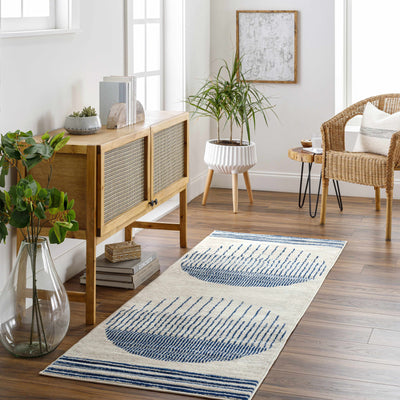 Angus Blue&White Geometric Area Rug