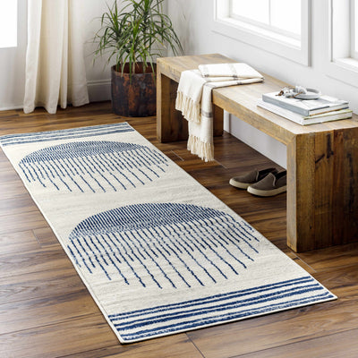 Angus Blue&White Geometric Area Rug