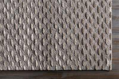 Eldersville Embossed Taupe Premium Viscose&Wool Area Rug