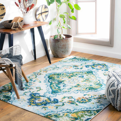 Wallsburg Cream/Green Floral Rug - Clearance (FSA)