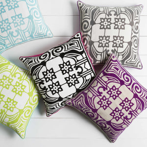 Kellerberrin Green Floral Geometric Pillow - Clearance