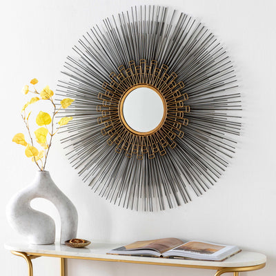 Eran Contemporary Rustic Gold Wall Mirror