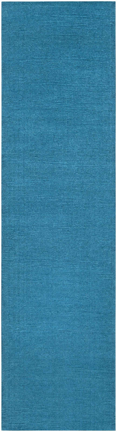 Solid Aqua Wool Carpet - Clearance