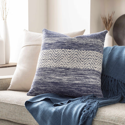 Eynesil Blue & White Chevron Accent Pillow