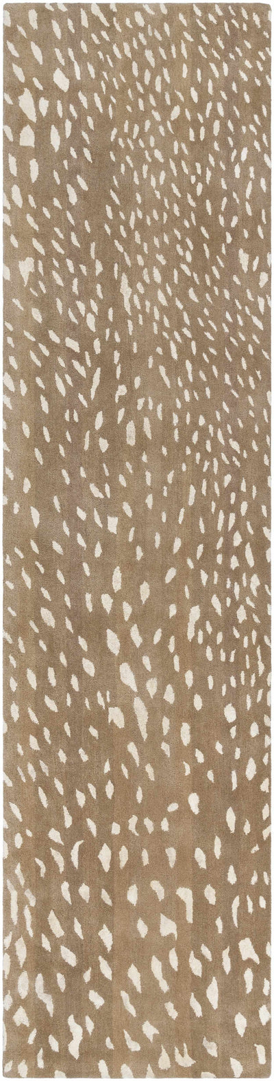 Athena Brown Giraffe Print Wool Rug