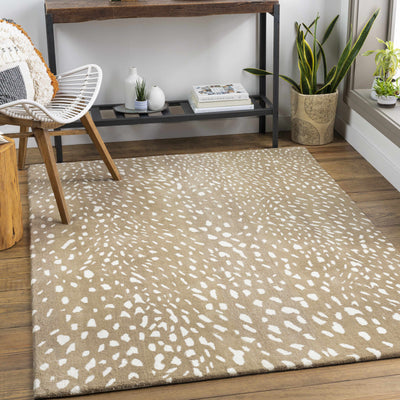 Athena Brown Giraffe Print Wool Rug