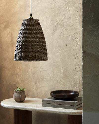 Ferreyres Southwestern Dark Brown Rattan Pendant