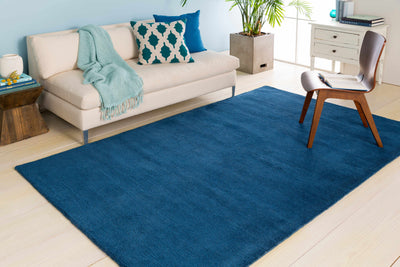 Brockton Solid Wool Blue Area Rug