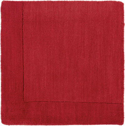 Bordered Solid Red Wool Rug