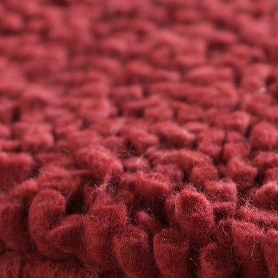 Frederika Solid Dark Red Wool Shag Rug - Clearance